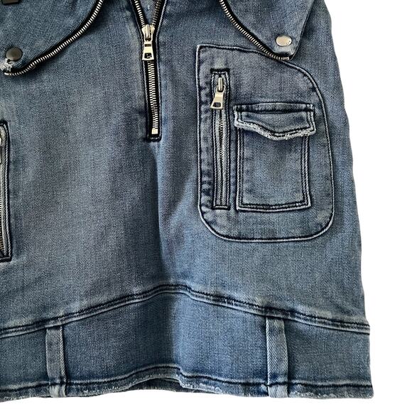 RtA Gisele Deconstructed Cargo Denim Mini Skirt Size S - Picture 4 of 12